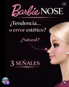 Portada de Barbie Nose: perfil de una muñeca con nariz pequeña y punta elevada.