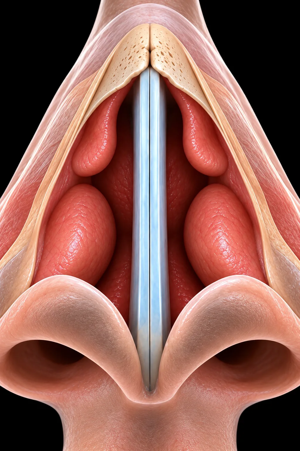 Tabique nasal corregido después de una septoplastia